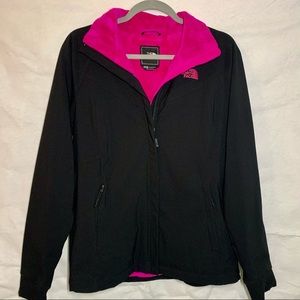 North Face Jacket Med Black with hot pink